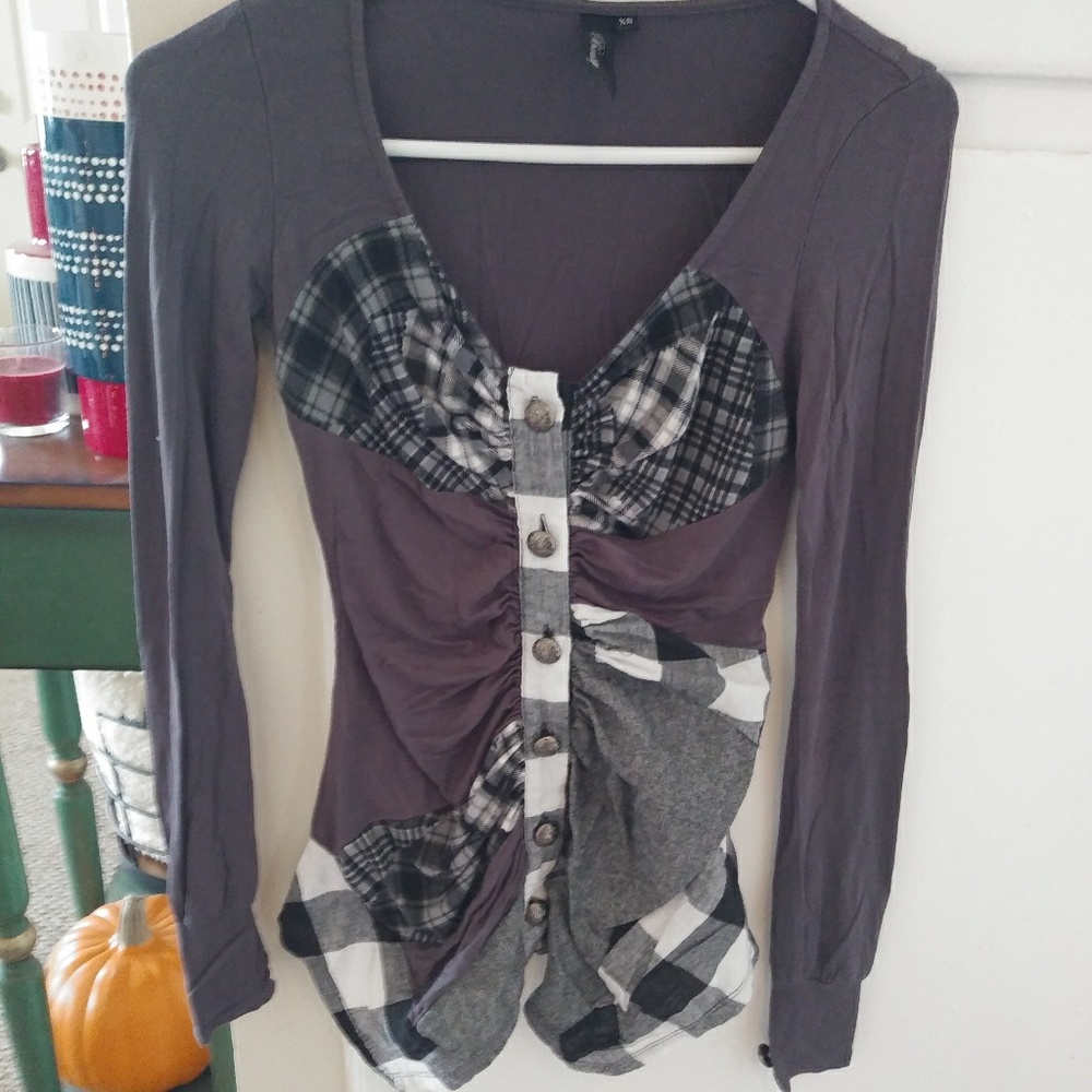 BKE boutique patchwork top sz. Xs